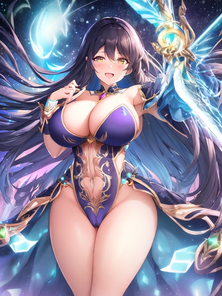  , masterpiece, high quality, 4K, HDR, plump magical , age 25 BREAK chubby, , (visible s:1.5), smiling face, colorful costume, (glowing wand at her crotch:1.5), magical pose, ( expression:1.5), exaggerated features, detailed background with stars, BREAK hyper realistic, highly detailed, highly detailed clothing, beautiful, intricate, (full body), (professionally color graded), (centered image composition), (bright lighting),  hyperrealistic, full body, detailed clothing, highly detailed, cinematic lighting, stunningly beautiful, intricate, sharp focus, f/1. 8, 85mm, (centered image composition), (professionally color graded), ((bright soft diffused light)), volumetric fog, trending on instagram, trending on tumblr, HDR 4K, 8K