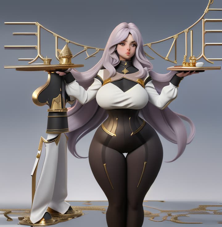  Súper curvy thicc women with ultra thicc tights and small waist with gold armor