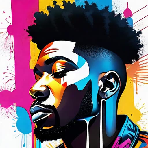  ((white background)), graffiti style Impactful composition, dripping neon heat splash paint across the shape of a Side view of black man face with afro hair, artistic, body shoot, high detail, street art, vibrant, urban, detailed, tag, mural hyperrealistic, full body, detailed clothing, highly detailed, cinematic lighting, stunningly beautiful, intricate, sharp focus, f/1. 8, 85mm, (centered image composition), (professionally color graded), ((bright soft diffused light)), volumetric fog, trending on instagram, trending on tumblr, HDR 4K, 8K