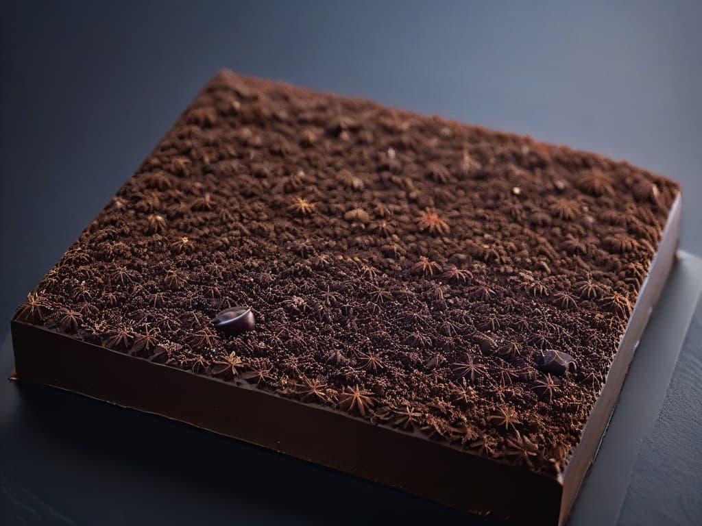  A closeup, ultradetailed image of a single piece of dark chocolate with a glossy finish, showcasing intricate swirls and patterns on its surface. The lighting is soft, emphasizing the rich, deep color of the chocolate, and creating a luxurious and enticing feel. hyperrealistic, full body, detailed clothing, highly detailed, cinematic lighting, stunningly beautiful, intricate, sharp focus, f/1. 8, 85mm, (centered image composition), (professionally color graded), ((bright soft diffused light)), volumetric fog, trending on instagram, trending on tumblr, HDR 4K, 8K