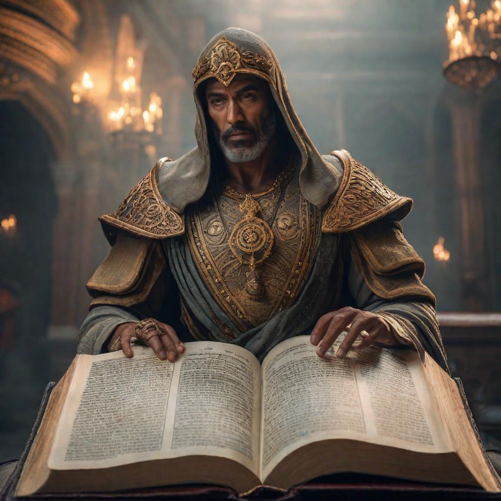  La censura de la biblia hyperrealistic, full body, detailed clothing, highly detailed, cinematic lighting, stunningly beautiful, intricate, sharp focus, f/1. 8, 85mm, (centered image composition), (professionally color graded), ((bright soft diffused light)), volumetric fog, trending on instagram, trending on tumblr, HDR 4K, 8K