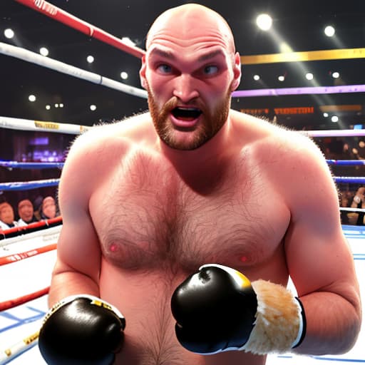  tyson fury with a furry face