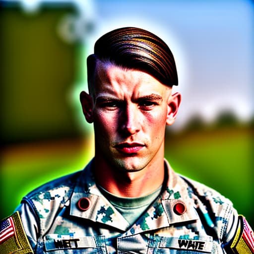 portrait+ style American soldier