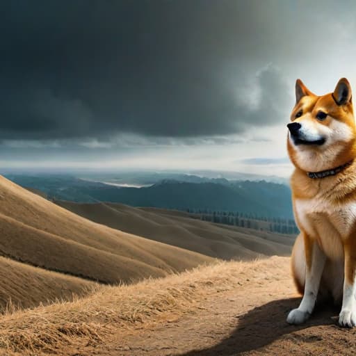  Dogecoin’s Rally Ride: DOGE Hang On Tight or Prepare to Bark! hyperrealistic, full body, detailed clothing, highly detailed, cinematic lighting, stunningly beautiful, intricate, sharp focus, f/1. 8, 85mm, (centered image composition), (professionally color graded), ((bright soft diffused light)), volumetric fog, trending on instagram, trending on tumblr, HDR 4K, 8K