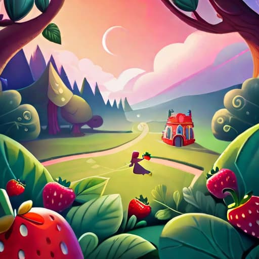  Prompt: Imagine a whimsical and vivid scene of 'Strawberry Princess's' journey to 'Candy Kingdom'. Following the advice of a little bug friend 'Sugary Fly', Strawberry Princess is seen embarking again towards the Candy Kingdom. She is filled with courage and determination as she knows a long ardous journey still lies ahead. The scene is set in the colorful and extraordinary world of the Candy Kingdom, filled with candy trees that smell sweet, and diverse candies scattered across the landscape. The magical, gleaming kingdom in the distance, with its rainbow-colored roofs and candy cane towers, signifies the end of Strawberry Princess's journey and the place she aims to reach. Right in the center, the focus of the scene is the Strawberry Pr hyperrealistic, full body, detailed clothing, highly detailed, cinematic lighting, stunningly beautiful, intricate, sharp focus, f/1. 8, 85mm, (centered image composition), (professionally color graded), ((bright soft diffused light)), volumetric fog, trending on instagram, trending on tumblr, HDR 4K, 8K