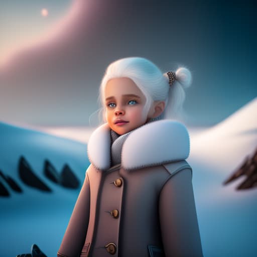  Little girl, white haired, ship mounted,a cute snow house hyperrealistic, full body, detailed clothing, highly detailed, cinematic lighting, stunningly beautiful, intricate, sharp focus, f/1. 8, 85mm, (centered image composition), (professionally color graded), ((bright soft diffused light)), volumetric fog, trending on instagram, trending on tumblr, HDR 4K, 8K