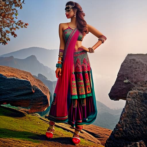  beautiful indian woman hyperrealistic, full body, detailed clothing, highly detailed, cinematic lighting, stunningly beautiful, intricate, sharp focus, f/1. 8, 85mm, (centered image composition), (professionally color graded), ((bright soft diffused light)), volumetric fog, trending on instagram, trending on tumblr, HDR 4K, 8K