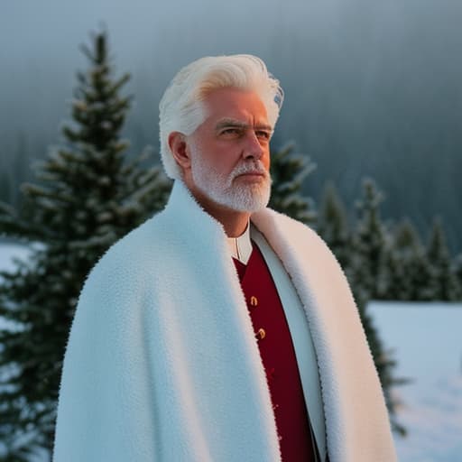 analog style white haired prince in a frozen kingdom hyperrealistic, full body, detailed clothing, highly detailed, cinematic lighting, stunningly beautiful, intricate, sharp focus, f/1. 8, 85mm, (centered image composition), (professionally color graded), ((bright soft diffused light)), volumetric fog, trending on instagram, trending on tumblr, HDR 4K, 8K