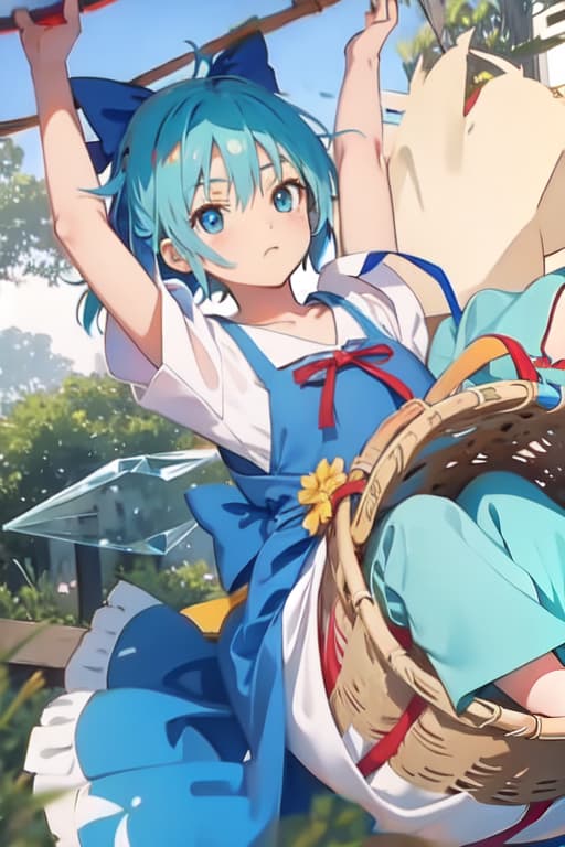  Cirno in a hammock, Ghibli style