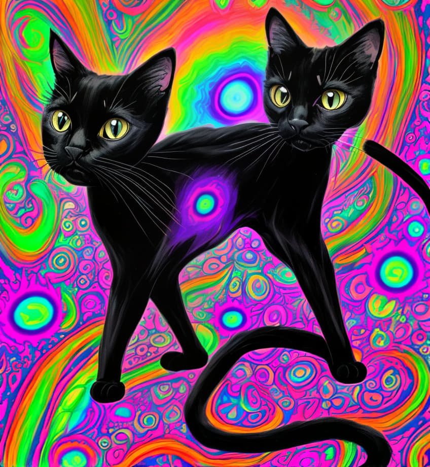  psychedelic black cat