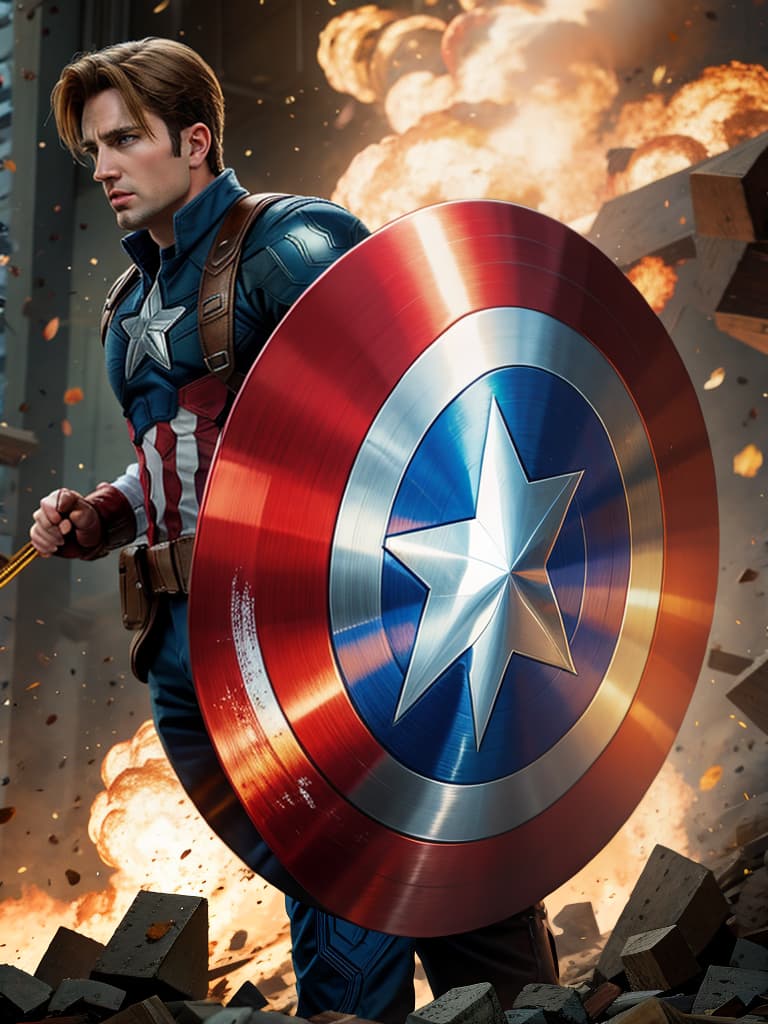  Captain America throwing his shield