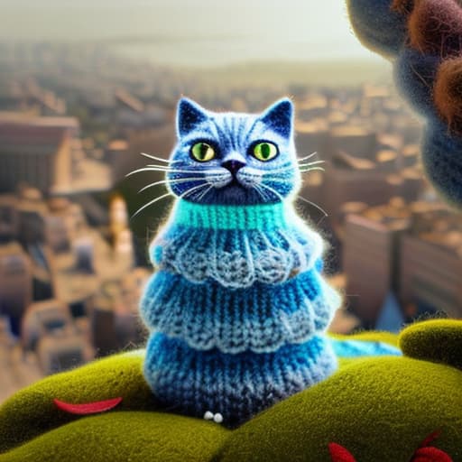 woolitize Cat hyperrealistic, full body, detailed clothing, highly detailed, cinematic lighting, stunningly beautiful, intricate, sharp focus, f/1. 8, 85mm, (centered image composition), (professionally color graded), ((bright soft diffused light)), volumetric fog, trending on instagram, trending on tumblr, HDR 4K, 8K