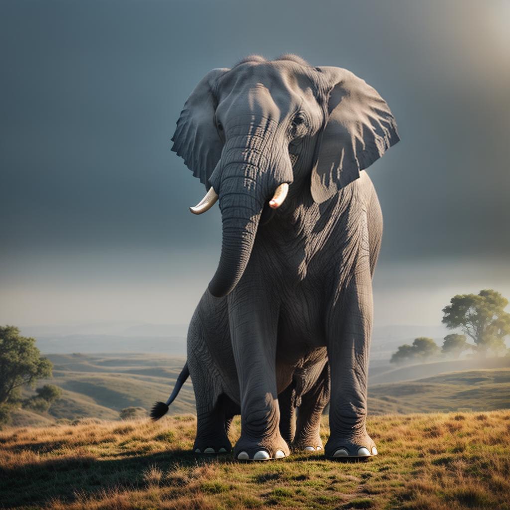  Elephant sit on a Dog hyperrealistic, full body, detailed clothing, highly detailed, cinematic lighting, stunningly beautiful, intricate, sharp focus, f/1. 8, 85mm, (centered image composition), (professionally color graded), ((bright soft diffused light)), volumetric fog, trending on instagram, trending on tumblr, HDR 4K, 8K