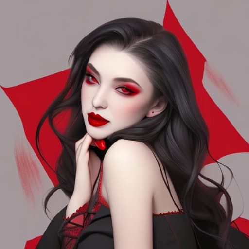  Vampire angle loving red lipstick