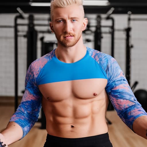 portrait+ style czech queer fitness coach very cute blonde dude face