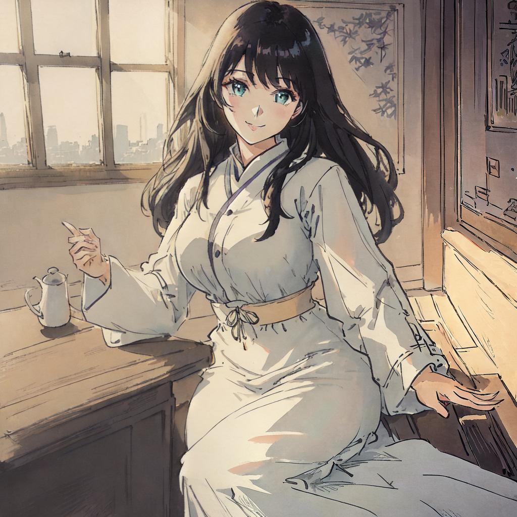  ((masterpiece)),(((best quality))), 8k, high detailed, ultra-detailed,A girl sitting in a classroom,a girl, ((black hair)), smiling, (windows in the background), sunshine, 室內設計 hyperrealistic, full body, detailed clothing, highly detailed, cinematic lighting, stunningly beautiful, intricate, sharp focus, f/1. 8, 85mm, (centered image composition), (professionally color graded), ((bright soft diffused light)), volumetric fog, trending on instagram, trending on tumblr, HDR 4K, 8K
