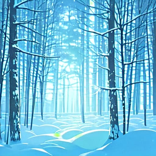  Snowy forest. Glowing. Pastelton. Clear. Sparkling. Beautiful. Gradation