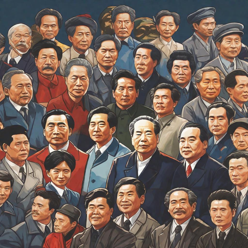  masterpiece, best quality, draw a group photo of Mao Zedong and Marx