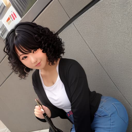  Japanese, black hair, curly hair, beautiful girl, clitoris, showing, female