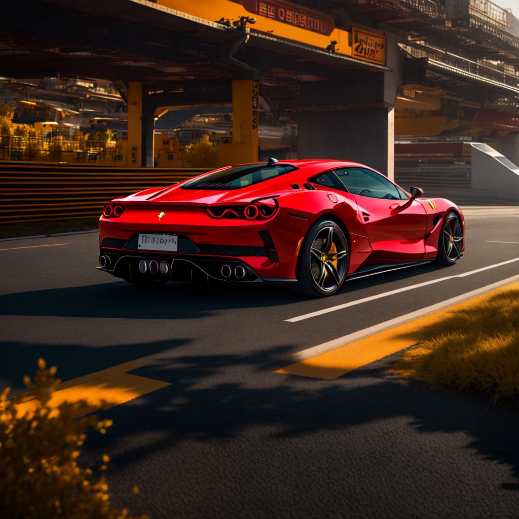  A Ferrari with a golden plated Glock on the dash and money surrounding it hyperrealistic, full body, detailed clothing, highly detailed, cinematic lighting, stunningly beautiful, intricate, sharp focus, f/1. 8, 85mm, (centered image composition), (professionally color graded), ((bright soft diffused light)), volumetric fog, trending on instagram, trending on tumblr, HDR 4K, 8K