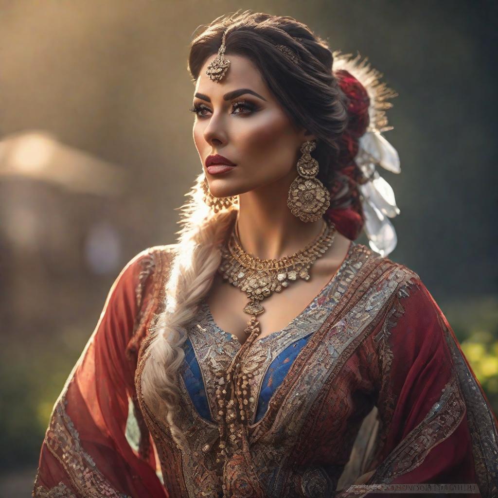  Gipsy hyperrealistic, full body, detailed clothing, highly detailed, cinematic lighting, stunningly beautiful, intricate, sharp focus, f/1. 8, 85mm, (centered image composition), (professionally color graded), ((bright soft diffused light)), volumetric fog, trending on instagram, trending on tumblr, HDR 4K, 8K