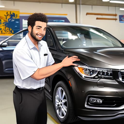  Male auto beauty shop employee,