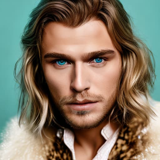 portrait+ style Russian queer soap actor blonde hunk dude face