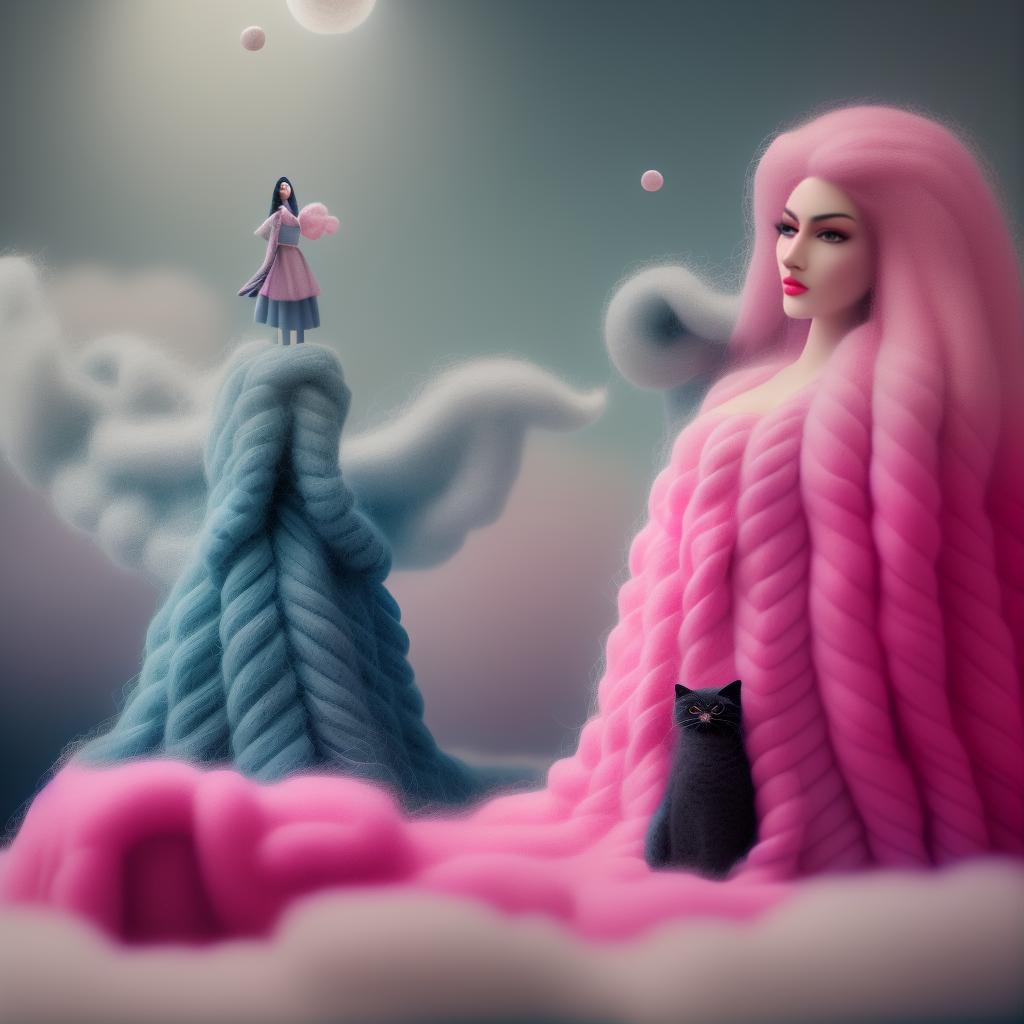 woolitize woolitize ( Pink female angel on overweight with fat belly and a litlle black cat  , big pink snake on back with three pink moon,knife on the hand of the angel)!! hyperrealistic, full body, detailed clothing, highly detailed, cinematic lighting, stunningly beautiful, intricate, sharp focus, f/1. 8, 85mm, (centered image composition), (professionally color graded), ((bright soft diffused light)), volumetric fog, trending on instagram, trending on tumblr, HDR 4K, 8K
