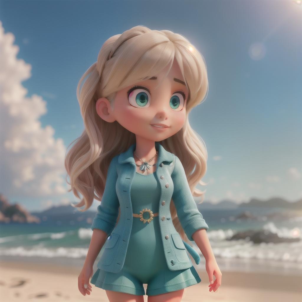  Girl on the beach hyperrealistic, full body, detailed clothing, highly detailed, cinematic lighting, stunningly beautiful, intricate, sharp focus, f/1. 8, 85mm, (centered image composition), (professionally color graded), ((bright soft diffused light)), volumetric fog, trending on instagram, trending on tumblr, HDR 4K, 8K