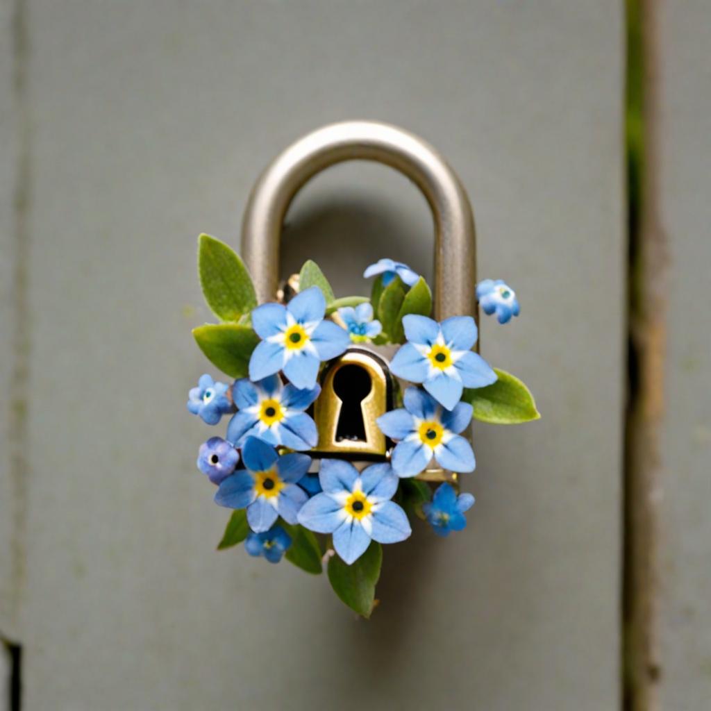  A "Forget me not Flower" in the shape of a lock