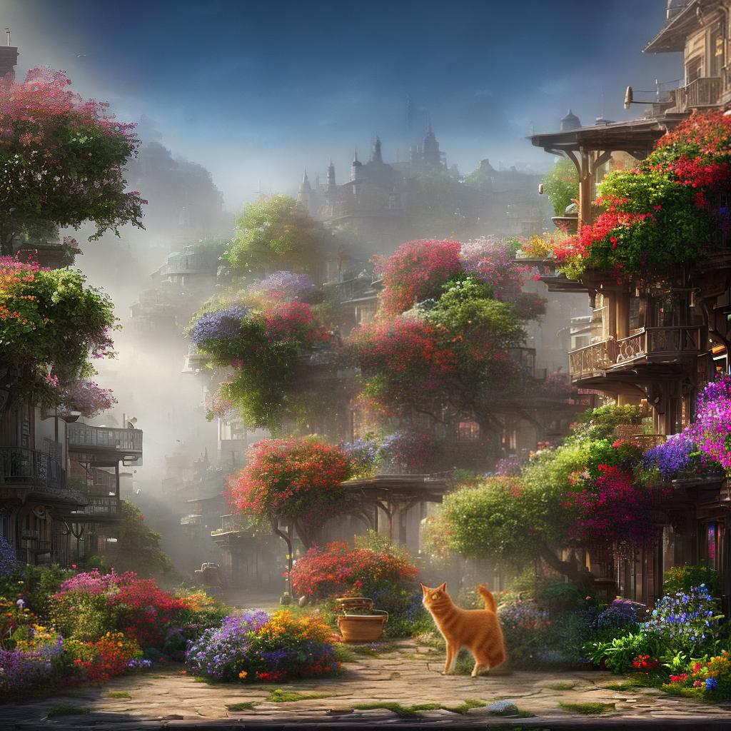  ((masterpiece)),(((best quality))), 8k, high detailed, ultra-detailed, a watercolor artwork of a cat, a playful orange tabby cat, (sitting on a windowsill), surrounded by vibrant flowers, (sunlight streaming through the window), creating beautiful shadows and highlights hyperrealistic, full body, detailed clothing, highly detailed, cinematic lighting, stunningly beautiful, intricate, sharp focus, f/1. 8, 85mm, (centered image composition), (professionally color graded), ((bright soft diffused light)), volumetric fog, trending on instagram, trending on tumblr, HDR 4K, 8K