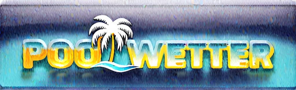  Logo design for "POOLWETTER" with a palm tree, modern font, blue gradient, vector style, white background, RAW photo quality ar 3:1, high resolution, sharp focus, in frame, (perfect image composition), ((masterpiece)), (professionally color graded), ((bright soft diffused light))