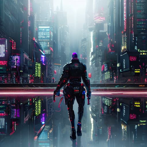  Cyberpunk city hyperrealistic, full body, detailed clothing, highly detailed, cinematic lighting, stunningly beautiful, intricate, sharp focus, f/1. 8, 85mm, (centered image composition), (professionally color graded), ((bright soft diffused light)), volumetric fog, trending on instagram, trending on tumblr, HDR 4K, 8K