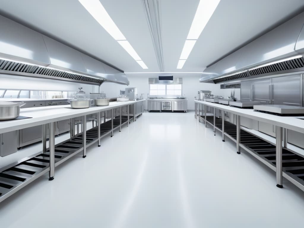  An ultradetailed image of a modern, sleek laboratory setting specifically designed for pastry experimentation. The image features stateoftheart equipment such as molecular gastronomy tools, precision scales, and hightech ovens. In the background, a team of pastry chefs in crisp white uniforms can be seen collaborating on innovative dessert creations, utilizing scientific methods to push the boundaries of traditional pastrymaking. The overall aesthetic is clean, futuristic, and exudes an air of sophistication and cuttingedge culinary expertise. hyperrealistic, full body, detailed clothing, highly detailed, cinematic lighting, stunningly beautiful, intricate, sharp focus, f/1. 8, 85mm, (centered image composition), (professionally color graded), ((bright soft diffused light)), volumetric fog, trending on instagram, trending on tumblr, HDR 4K, 8K