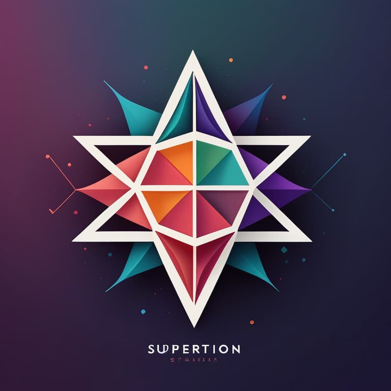 Create a logo that highlights the harmonious integration of different elements into the stable diffusion ecosystem. Play with geometric shapes, superimposed patterns and complementary colors to showcase the concept of stability through integration.