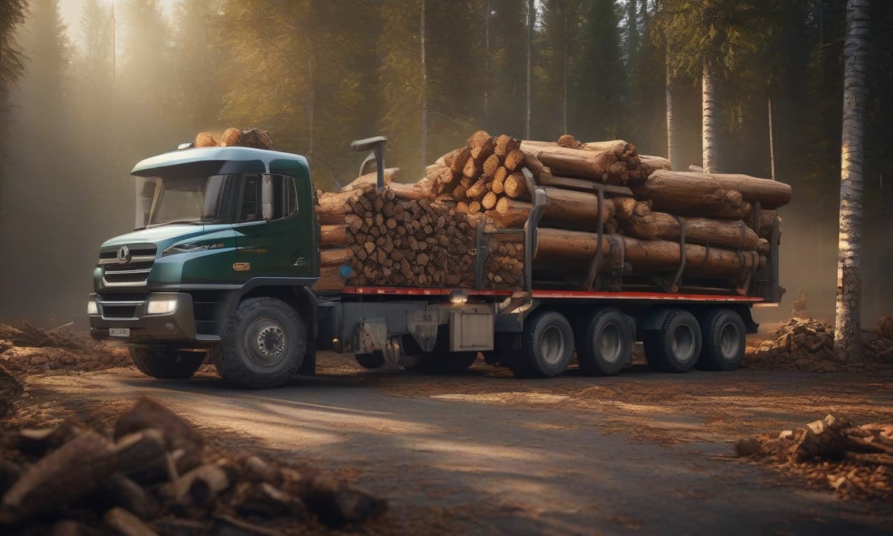  Make a business card for a dump truck, wood chips and logs delivery, frontal view, leaving room for a lot of air on both sides. hyperrealistic, full body, detailed clothing, highly detailed, cinematic lighting, stunningly beautiful, intricate, sharp focus, f/1. 8, 85mm, (centered image composition), (professionally color graded), ((bright soft diffused light)), volumetric fog, trending on instagram, trending on tumblr, HDR 4K, 8K