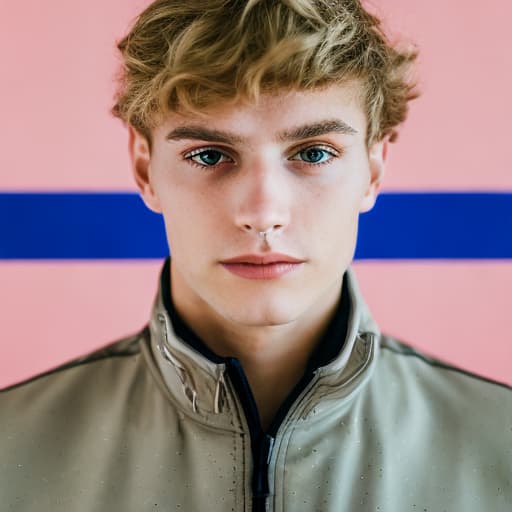 portrait+ style russian queer gymnast very cute blonde dude face