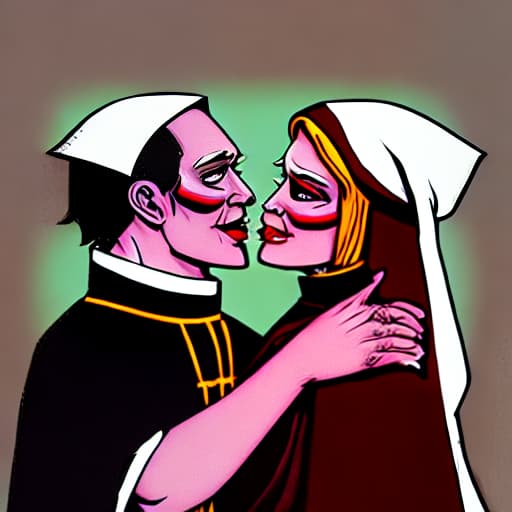  devil kisses a nun