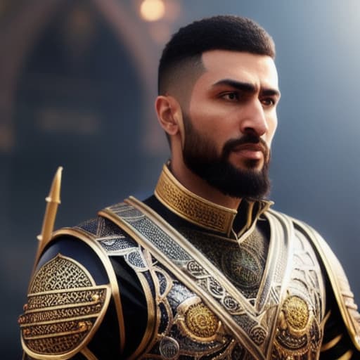  a muslim warrior hyperrealistic, full body, detailed clothing, highly detailed, cinematic lighting, stunningly beautiful, intricate, sharp focus, f/1. 8, 85mm, (centered image composition), (professionally color graded), ((bright soft diffused light)), volumetric fog, trending on instagram, trending on tumblr, HDR 4K, 8K