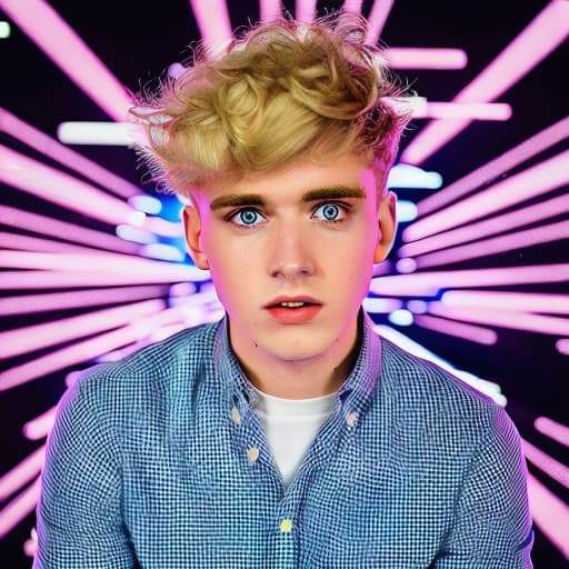 portrait+ style british queer youtuber blonde very cute dude face