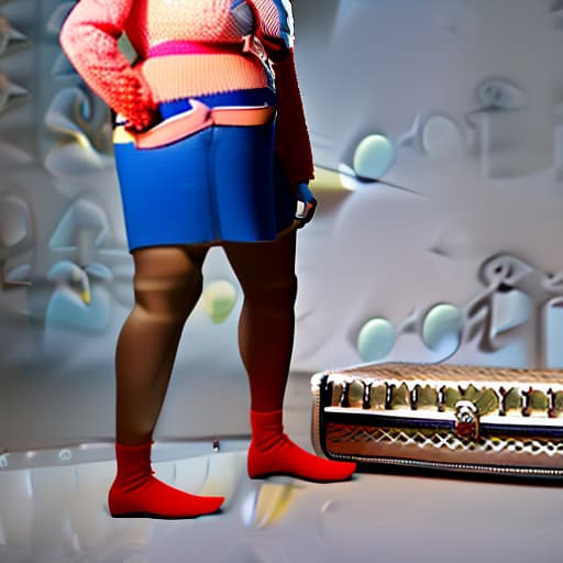  In this new picture, the is wearing a short dress made of transparent, colorful plastic. The dress is modern and eye catching, the bright colors shine through the translucent material. The woman's behavior suggests fun and boldness, She emces the unconventional nature of her clothing. Very detailed, Beautiful body and face, Intricate plastic shelves, Plastic over the knee socks, ta style outfit, Cut out, Harness, hyperrealistic, full body, detailed clothing, highly detailed, cinematic lighting, stunningly beautiful, intricate, sharp focus, f/1. 8, 85mm, (centered image composition), (professionally color graded), ((bright soft diffused light)), volumetric fog, trending on instagram, trending on tumblr, HDR 4K, 8K