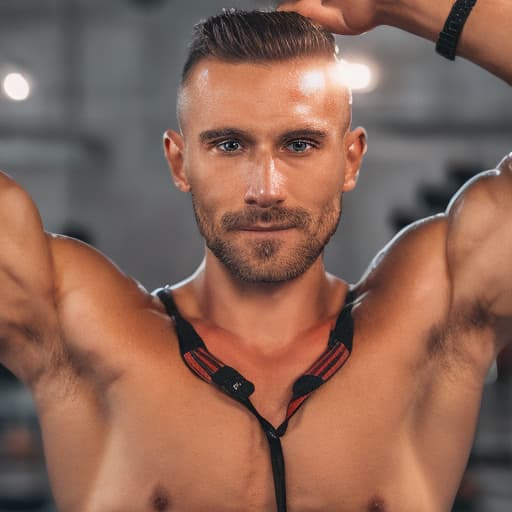 portrait+ style russian queer fitness model very cute dilf dude face