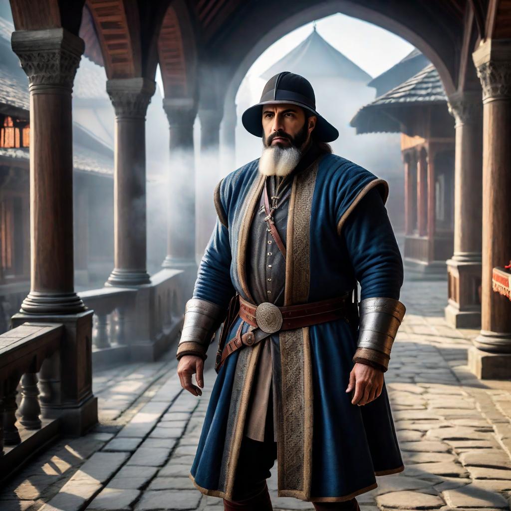  Bursa in the 14th century hyperrealistic, full body, detailed clothing, highly detailed, cinematic lighting, stunningly beautiful, intricate, sharp focus, f/1. 8, 85mm, (centered image composition), (professionally color graded), ((bright soft diffused light)), volumetric fog, trending on instagram, trending on tumblr, HDR 4K, 8K