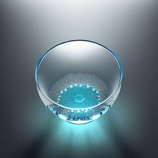  The picture shows a transparent glass bowl filled with clear water, glutinous rice soaked in water, showing a translucent state.