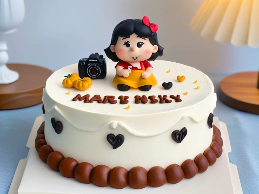  An ultradetailed image of a beautifully decorated Mafaldathemed cake, featuring intricate icing designs of the iconic comic character Mafalda sitting at her desk with her friends, capturing every tiny detail from the expression on their faces to the items on the desk, set against a clean, white background to highlight the precision and artistry of the cake decoration. hyperrealistic, full body, detailed clothing, highly detailed, cinematic lighting, stunningly beautiful, intricate, sharp focus, f/1. 8, 85mm, (centered image composition), (professionally color graded), ((bright soft diffused light)), volumetric fog, trending on instagram, trending on tumblr, HDR 4K, 8K