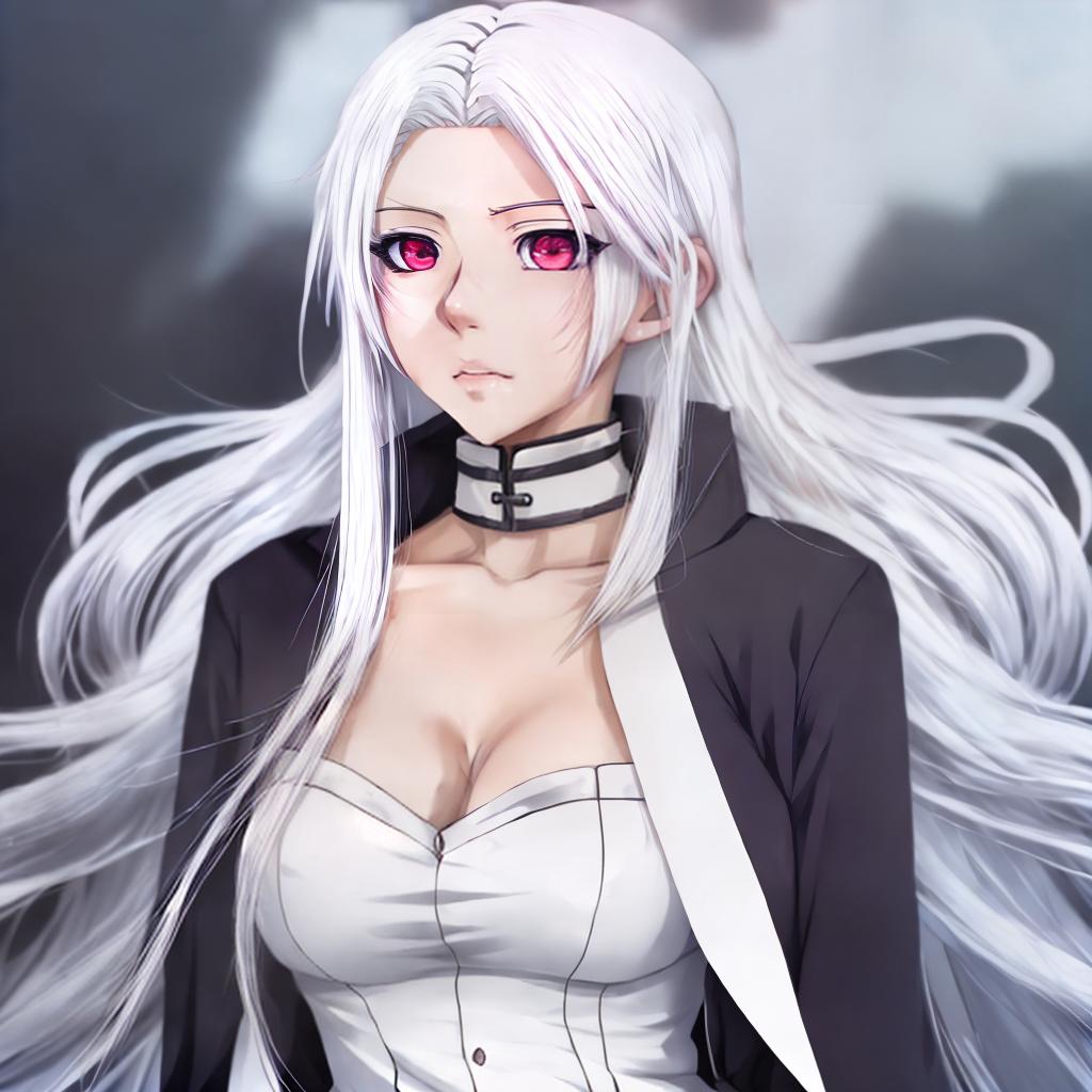  Anime girl with white hair