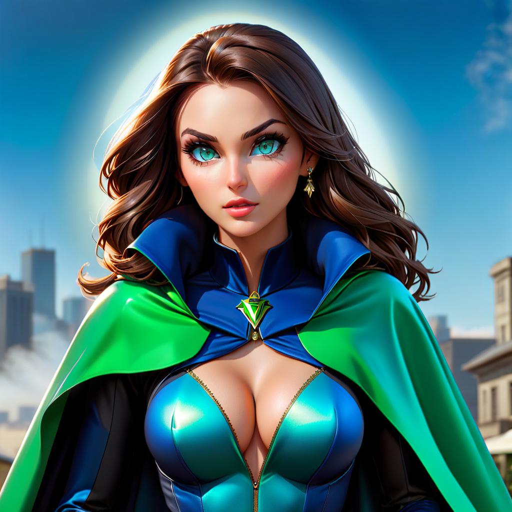  breathtaking sticker, brunette girl, green eyes, blue cape, no background, GTA style . award winning, professional, highly detailed, STICKER hyperrealistic, full body, detailed clothing, highly detailed, cinematic lighting, stunningly beautiful, intricate, sharp focus, f/1. 8, 85mm, (centered image composition), (professionally color graded), ((bright soft diffused light)), volumetric fog, trending on instagram, trending on tumblr, HDR 4K, 8K