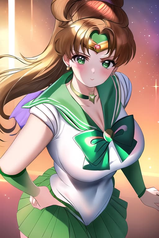  beautiful women,like face,,large ,(sailor jupiter:1.3), (masterpiece), (highest quality), (intricate), (high detail)