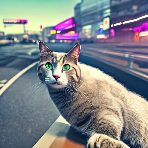 nvinkpunk Realistic image of a cat wearing headphones and reading glasses while riding a bus. hyperrealistic, full body, detailed clothing, highly detailed, cinematic lighting, stunningly beautiful, intricate, sharp focus, f/1. 8, 85mm, (centered image composition), (professionally color graded), ((bright soft diffused light)), volumetric fog, trending on instagram, trending on tumblr, HDR 4K, 8K