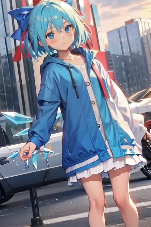  Cirno, raincoat